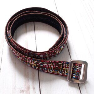 Bison Designs Millenium Gunmetal Buckle 30 mm Belt Multicolor Weave Size M